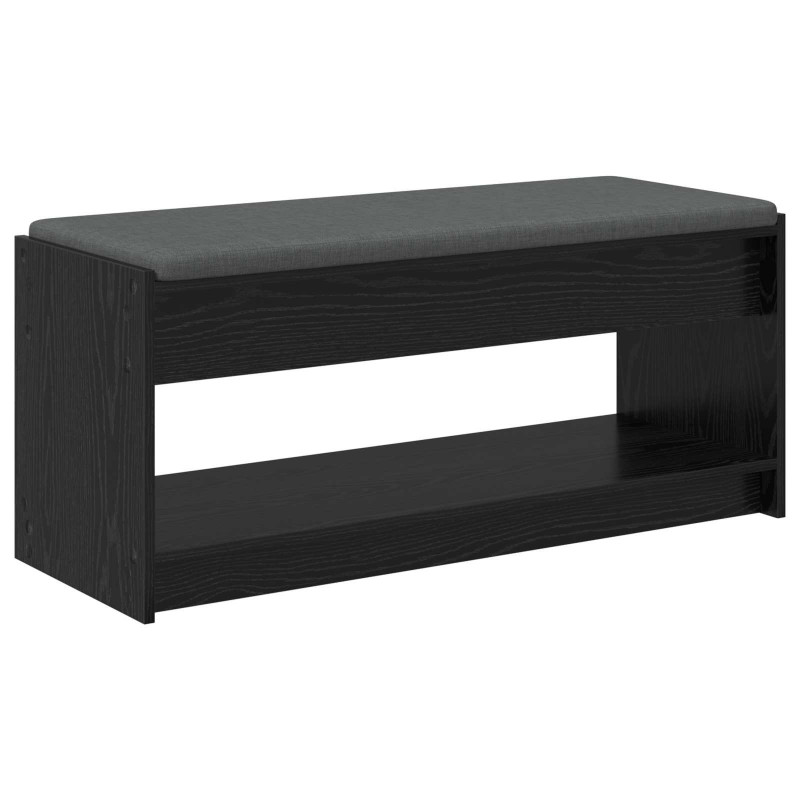 Ławka w przedpokoju z poduszką Czarny Dąb 103 x 38 x 45 cm
