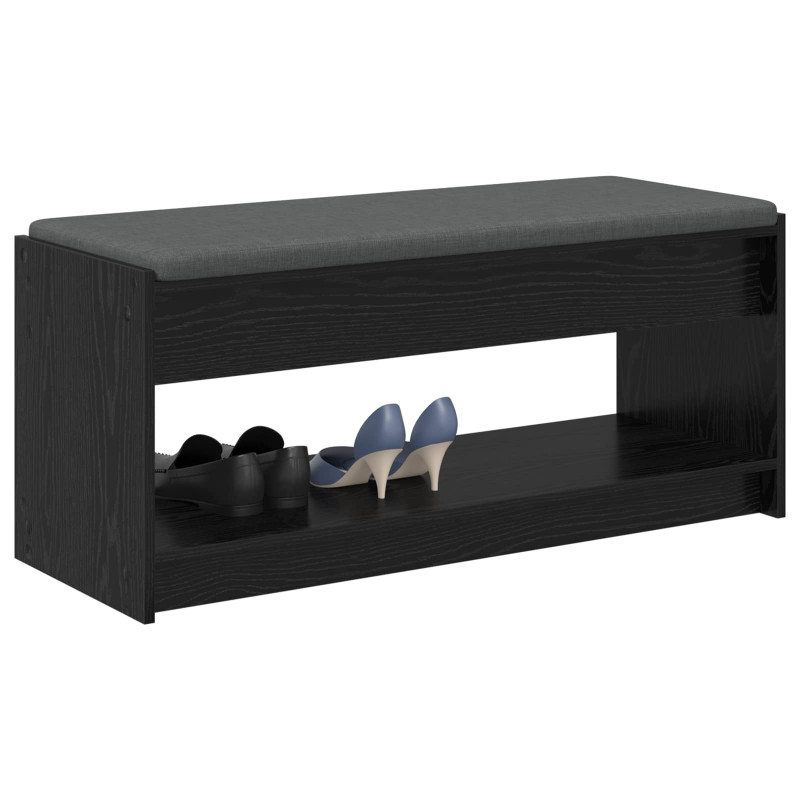 Ławka w przedpokoju z poduszką Czarny Dąb 103 x 38 x 45 cm