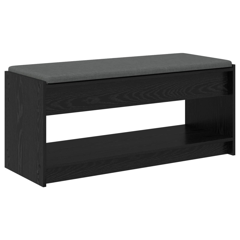 Ławka w przedpokoju z poduszką Czarny Dąb 103 x 38 x 45 cm