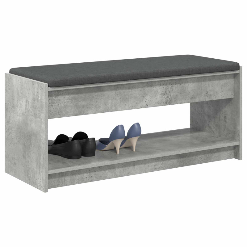 Ławka w przedpokoju z poduszką Betonowy Szary 103 x 38 x 45 cm