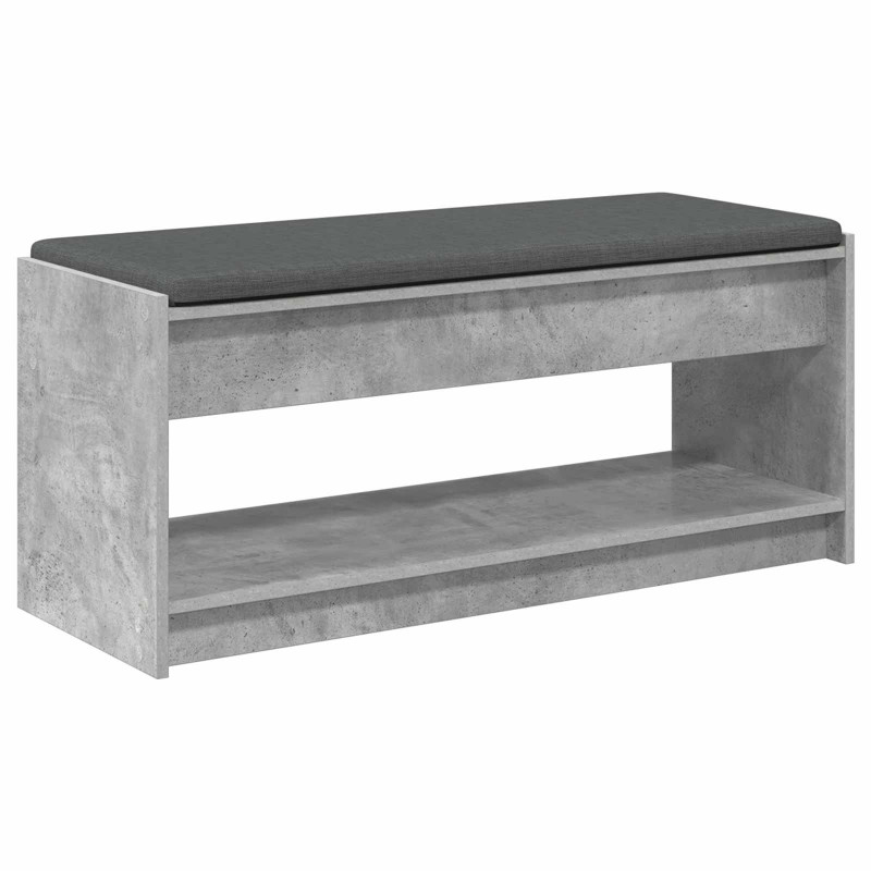 Ławka w przedpokoju z poduszką Betonowy Szary 103 x 38 x 45 cm