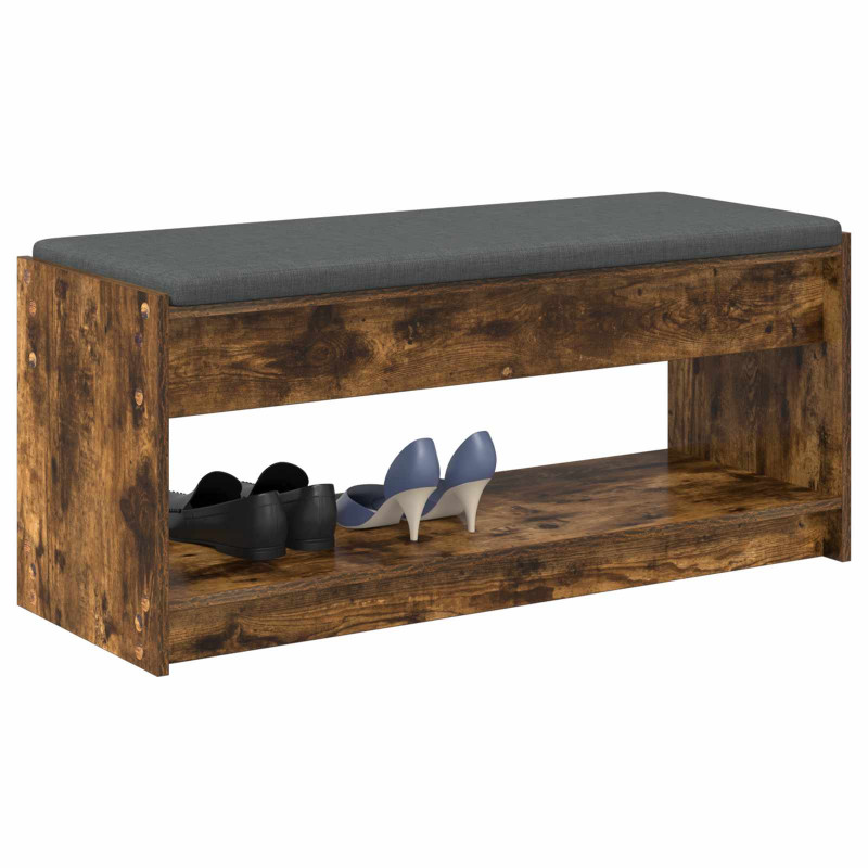 Ławka w przedpokoju z poduszką Dąb Wędzony 103 x 38 x 45 cm
