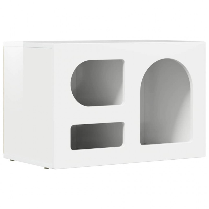 Szafka pod telewizor Wysoki połysk biały 60 x 35 x 40 cm