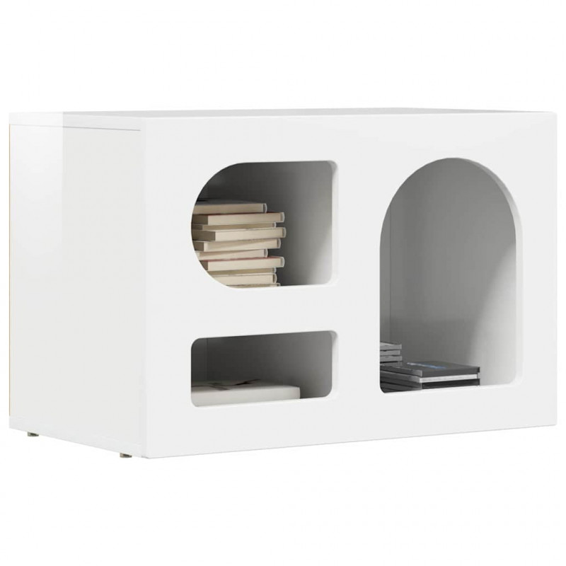Szafka pod telewizor Wysoki połysk biały 60 x 35 x 40 cm