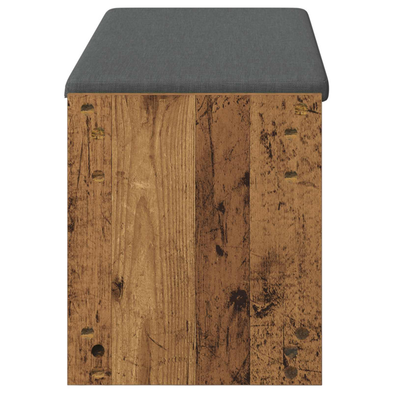 Ławka w przedpokoju z poduszką Stare drewno 103 x 38 x 45 cm
