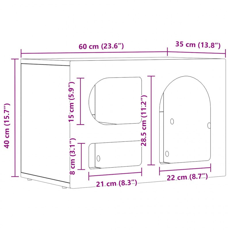 Szafka pod telewizor Dąb wędzony 60 x 35 x 40 cm