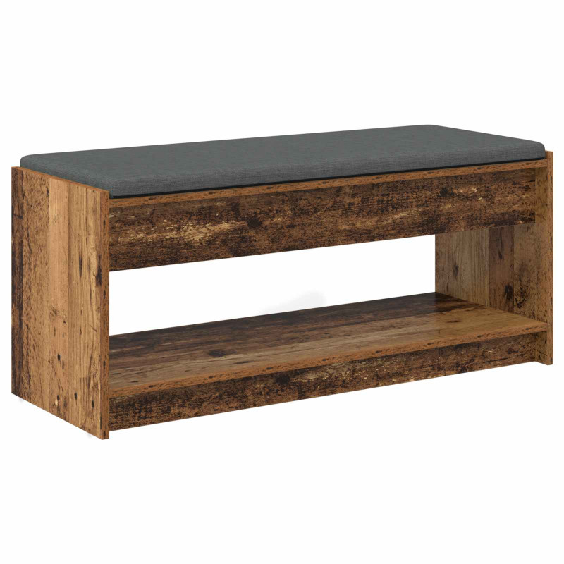 Ławka w przedpokoju z poduszką Stare drewno 103 x 38 x 45 cm