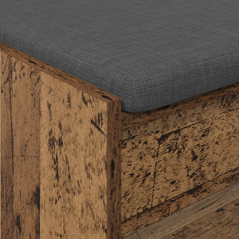 Ławka w przedpokoju z poduszką Stare drewno 103 x 38 x 45 cm