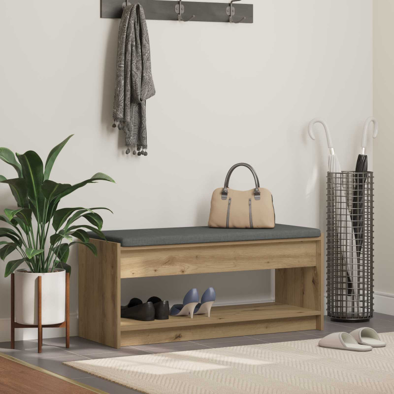 Ławka w przedpokoju z półką Dąb Rzemieślniczy 103 x 38 x 45 cm