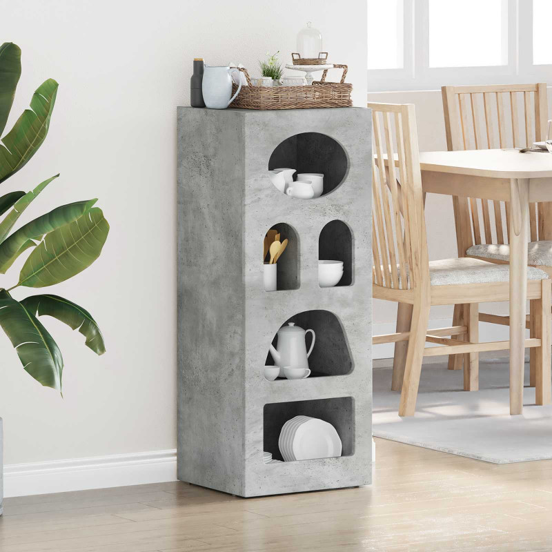 Bufet Betonowy szary 40 x 35 x 100,5 cm Materiał drewnopochodny