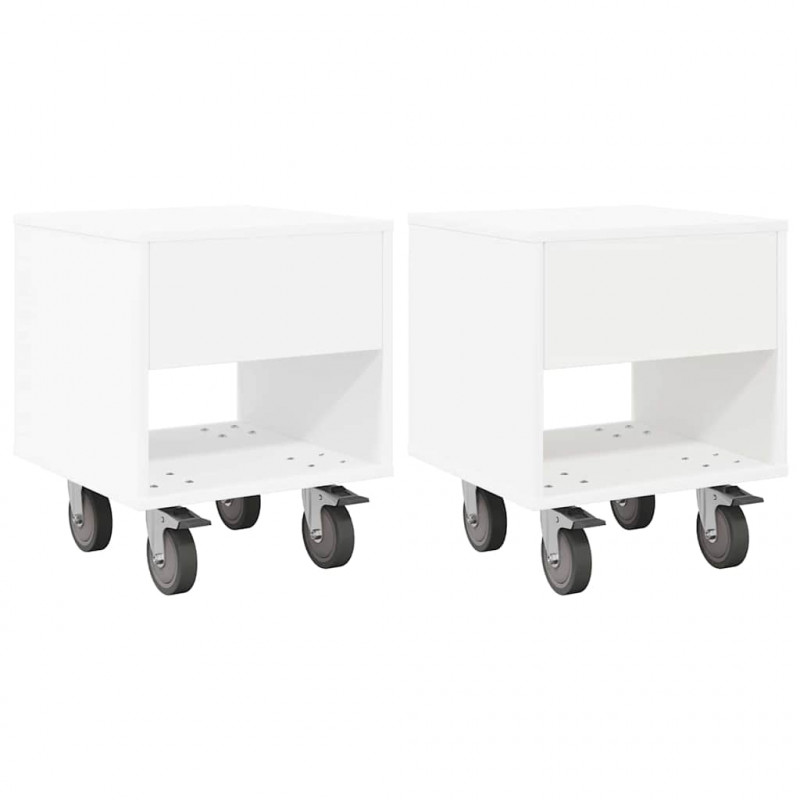 Stolik nocny 2 pcs Biały 40,5 x 40 x 48 cm