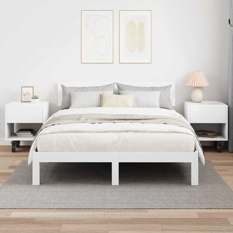 Stolik nocny 2 pcs Biały 40,5 x 40 x 48 cm