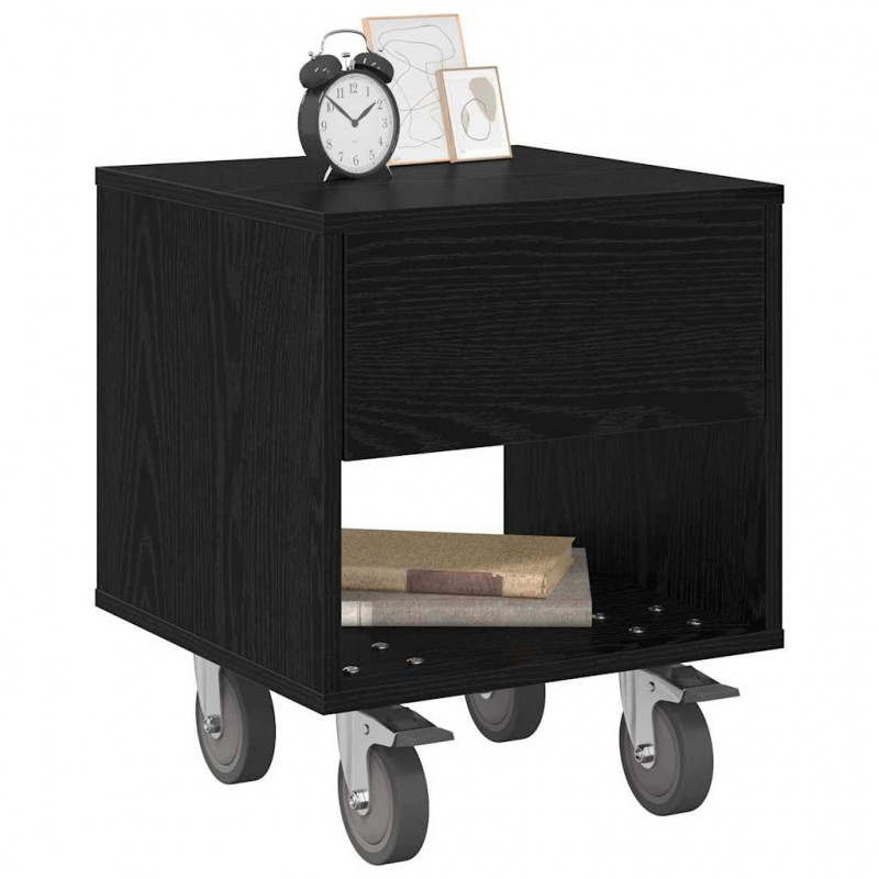 Stolik nocny 2 pcs Czarny Dąb 40,5 x 40 x 48 cm