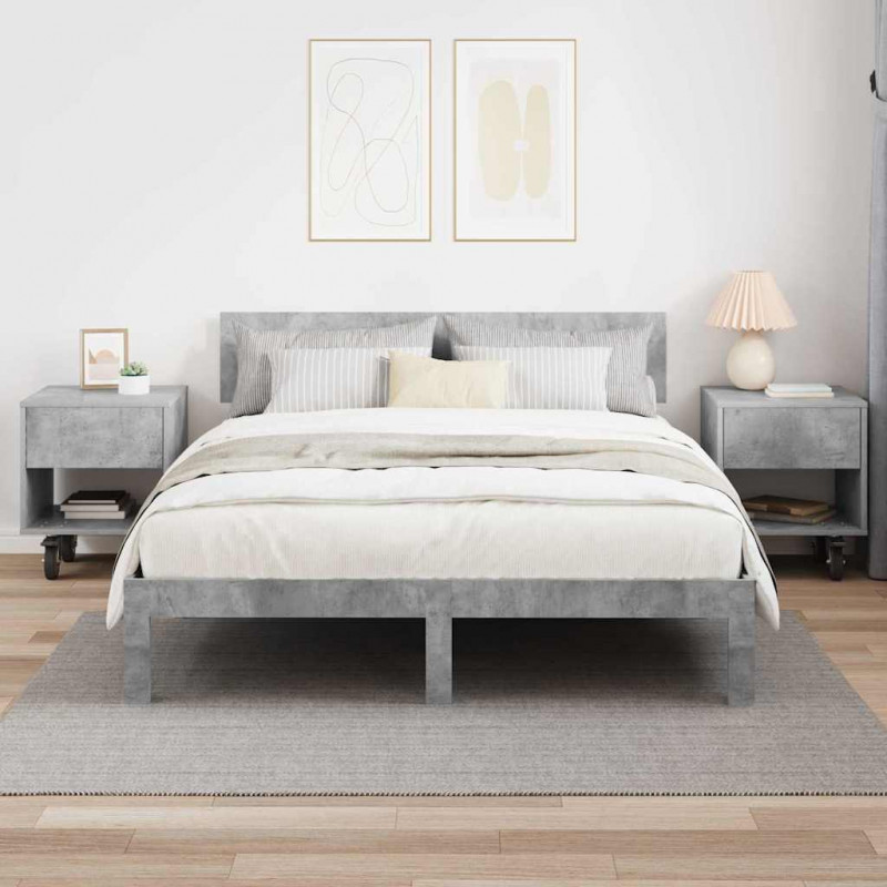 Stolik nocny 2 pcs Betonowy szary 40,5 x 40 x 48 cm