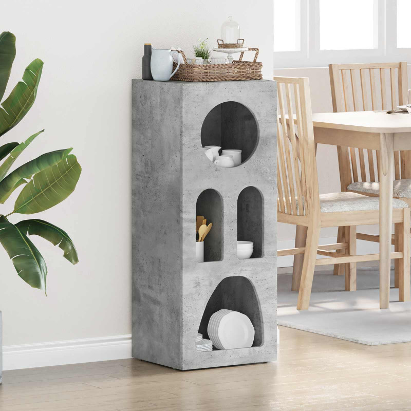 Bufet Betonowy szary 40 x 35 x 100.5 cm Materiał drewnopochodny