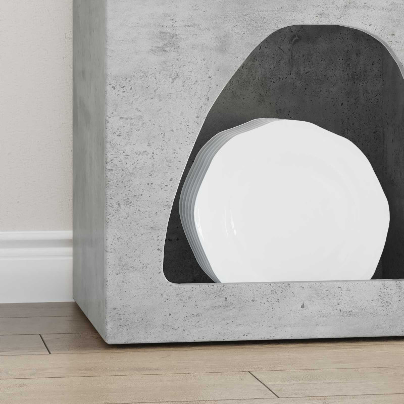 Bufet Betonowy szary 40 x 35 x 100.5 cm Materiał drewnopochodny