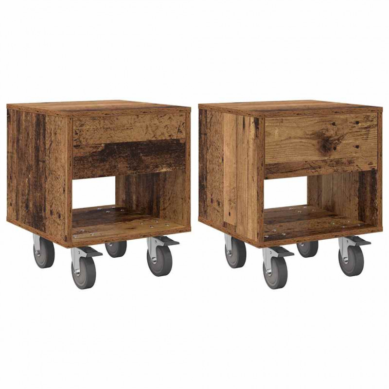 Stolik nocny 2 pcs Stare drewno 40,5 x 40 x 48 cm