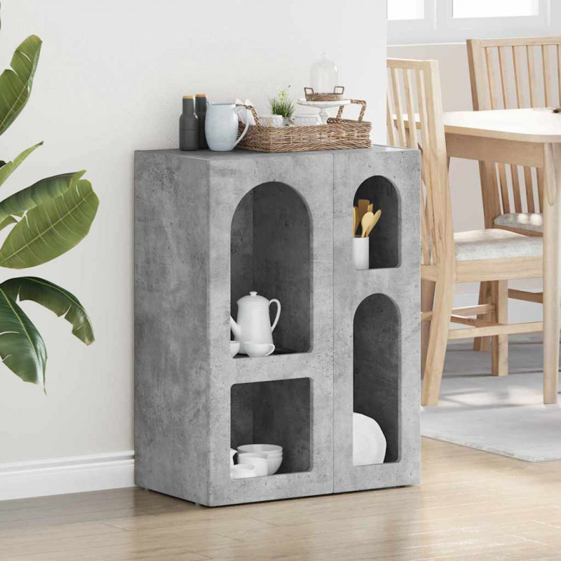 Bufet Betonowy szary 59 x 35 x 80.5 cm Materiał drewnopochodny