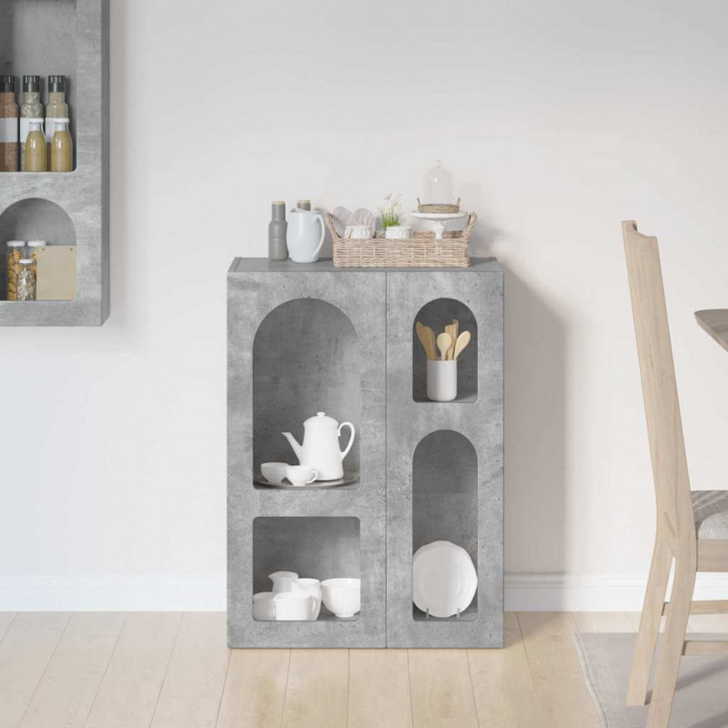 Bufet Betonowy szary 59 x 35 x 80.5 cm Materiał drewnopochodny