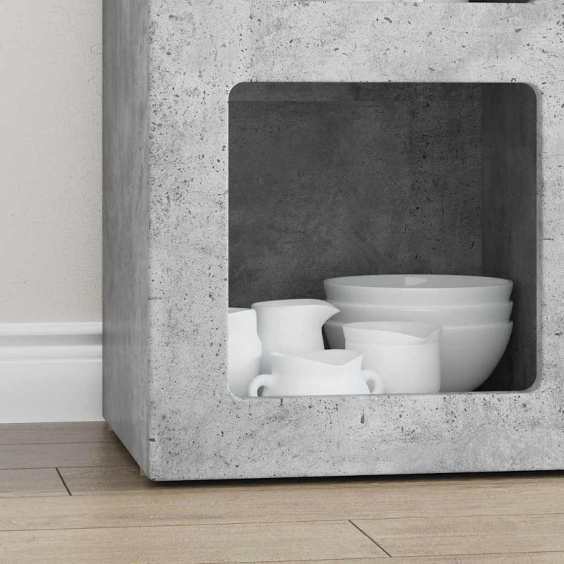 Bufet Betonowy szary 59 x 35 x 80.5 cm Materiał drewnopochodny