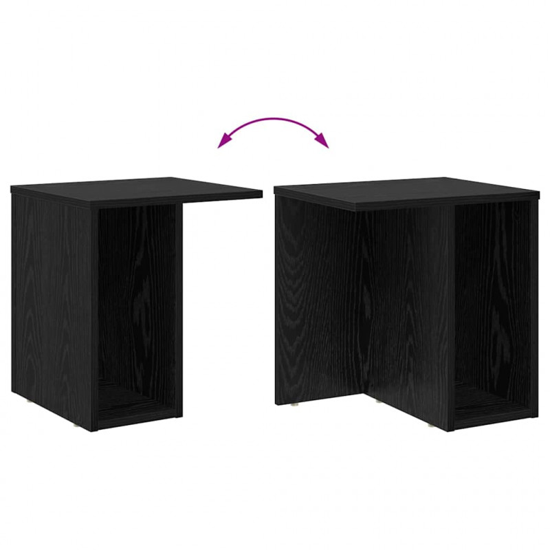 Stolik końcowy 2 pcs Czarny Dąb 37 x 32 x 40 cm