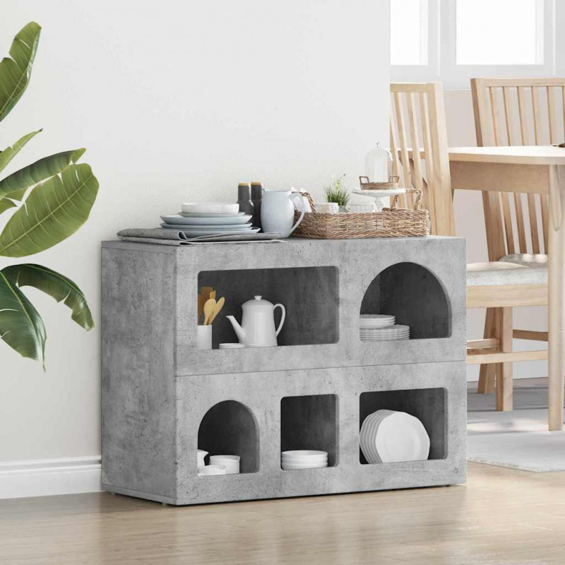 Bufet Betonowy szary 80,5 x 35 x 59 cm Materiał drewnopochodny