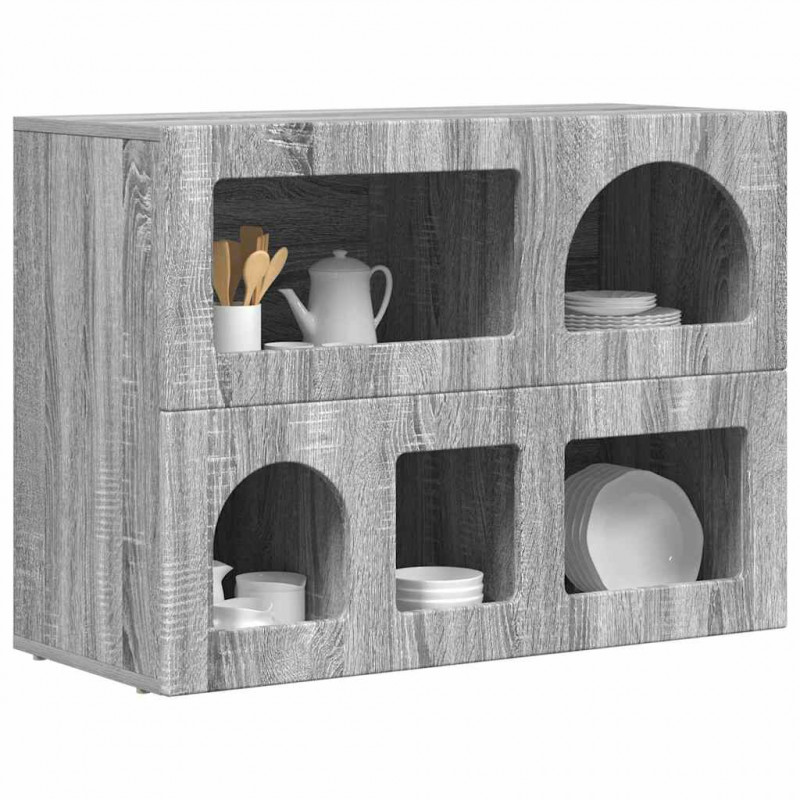 Bufet Szary Sonoma 80,5 x 35 x 59 cm Materiał drewnopochodny
