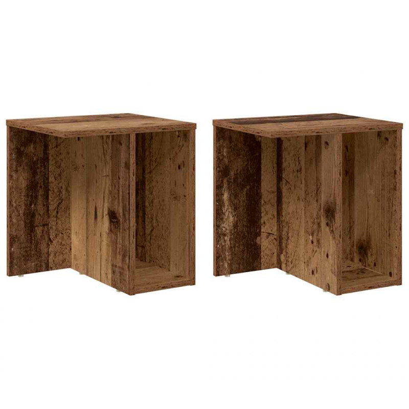 Stolik końcowy 2 pcs Stare drewno 37 x 32 x 40 cm