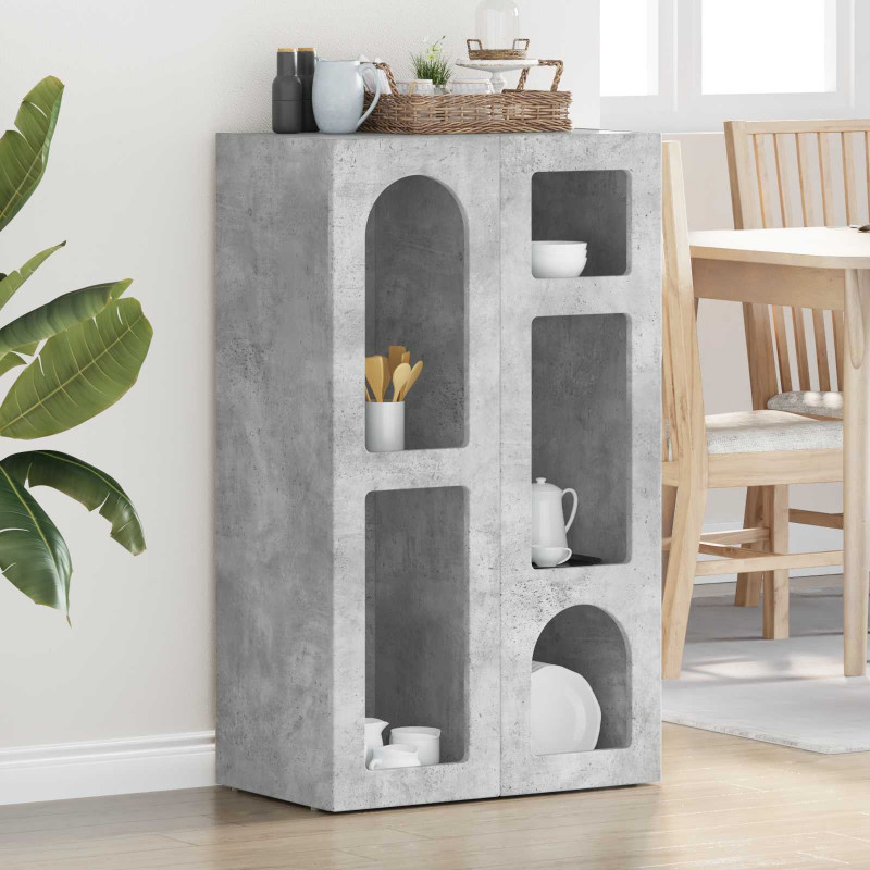 Bufet Betonowy szary 59 x 35 x 100,5 cm Materiał drewnopochodny