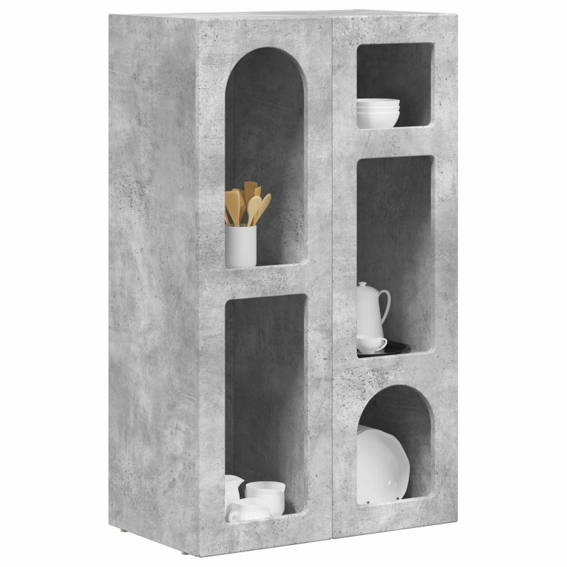 Bufet Betonowy szary 59 x 35 x 100,5 cm Materiał drewnopochodny