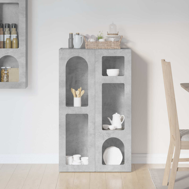 Bufet Betonowy szary 59 x 35 x 100,5 cm Materiał drewnopochodny