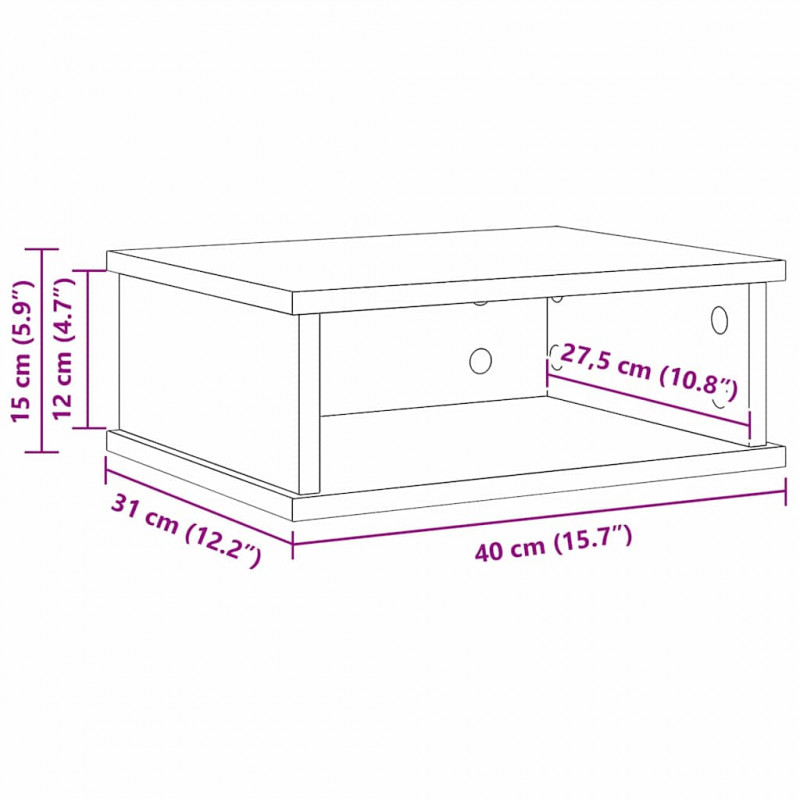 Stolik nocny 2 pcs Biały 40 x 31 x 15 cm