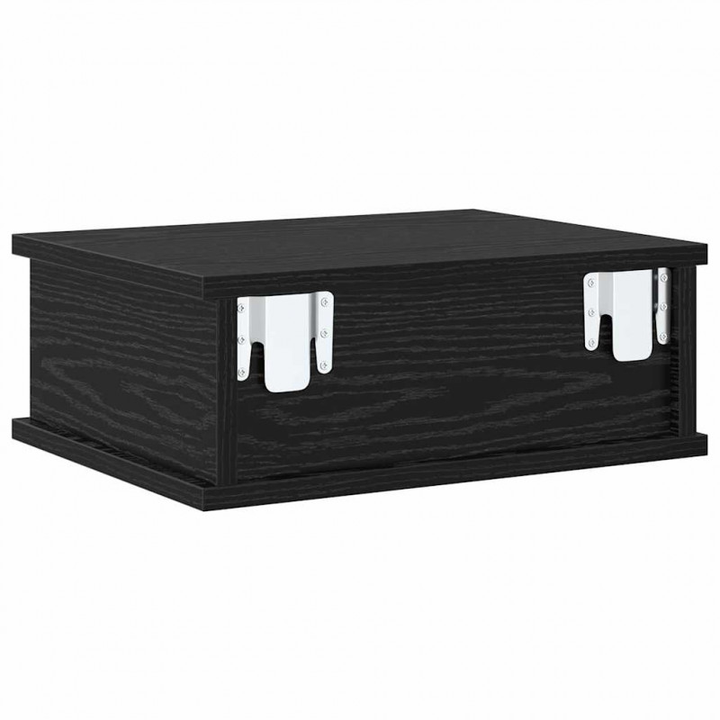 Stolik nocny Czarny Dąb 40 x 31 x 15 cm Materiał drewnopochodny