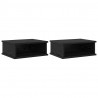 Stolik nocny 2 pcs Czarny Dąb 40 x 31 x 15 cm
