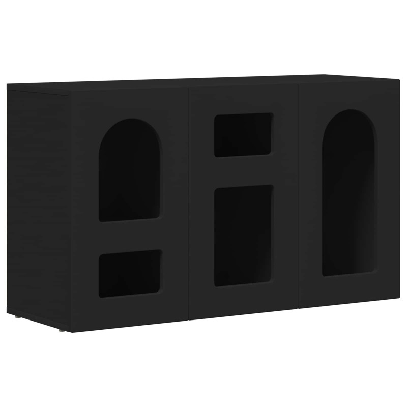 Bufet Czarny 100 x 35 x 59 cm Materiał drewnopochodny