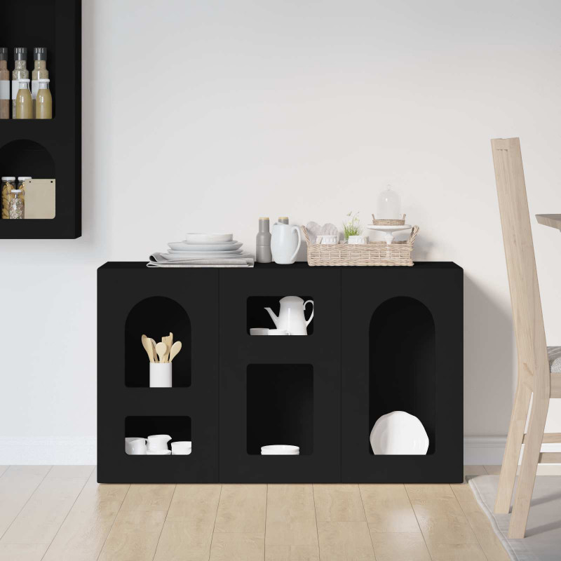 Bufet Czarny 100 x 35 x 59 cm Materiał drewnopochodny