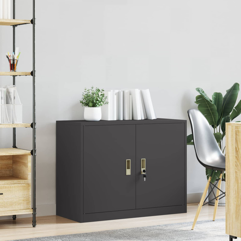 Szafka do przechowywania Czarny 90 x 40 x 70 cm Stal