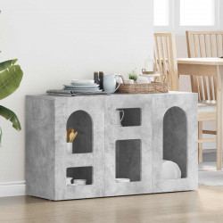 Bufet Betonowy szary 100 x 35 x 59 cm Materiał drewnopochodny