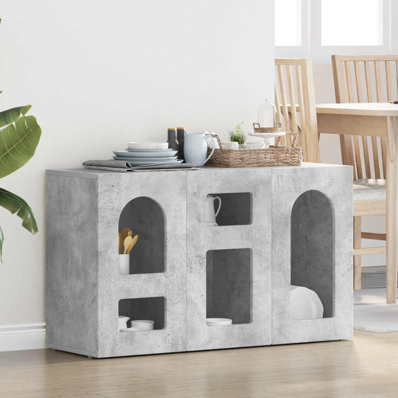 Bufet Betonowy szary 100 x 35 x 59 cm Materiał drewnopochodny