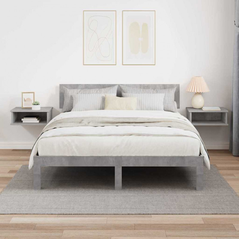 Stolik nocny 2 pcs Betonowy szary 40 x 31 x 15 cm