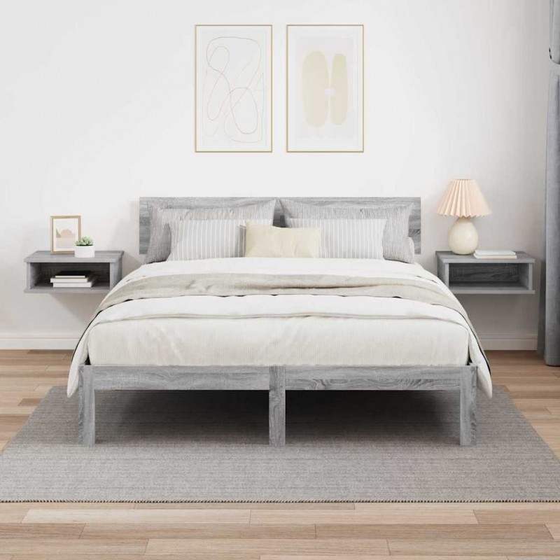 Stolik nocny 2 pcs Szary Sonoma 40 x 31 x 15 cm