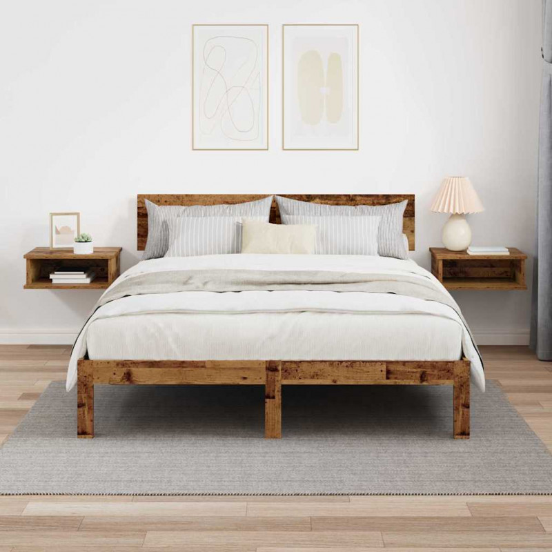Stolik nocny 2 pcs Stare drewno 40 x 31 x 15 cm
