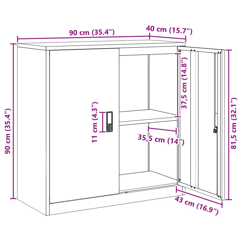 Szafka do przechowywania Różowy 90 x 40 x 90 cm Stal