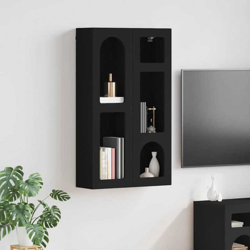 Szafka wisząca Czarny 59 x 20 x 100 cm Materiał drewnopochodny
