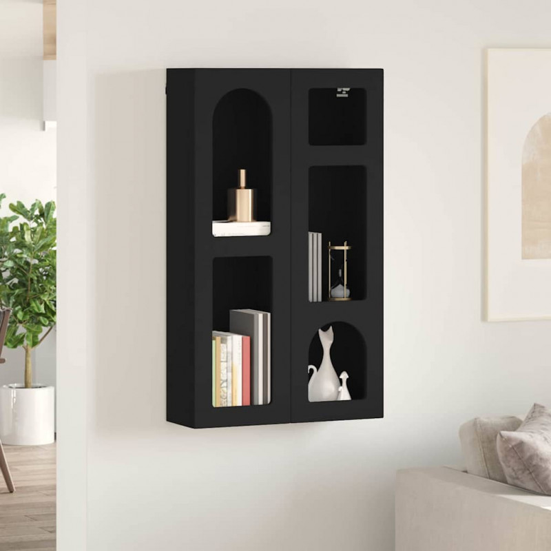 Szafka wisząca Czarny 59 x 20 x 100 cm Materiał drewnopochodny