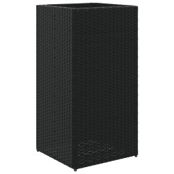 Donica ogrodowa, czarna, 40x40x80 cm, rattan PE