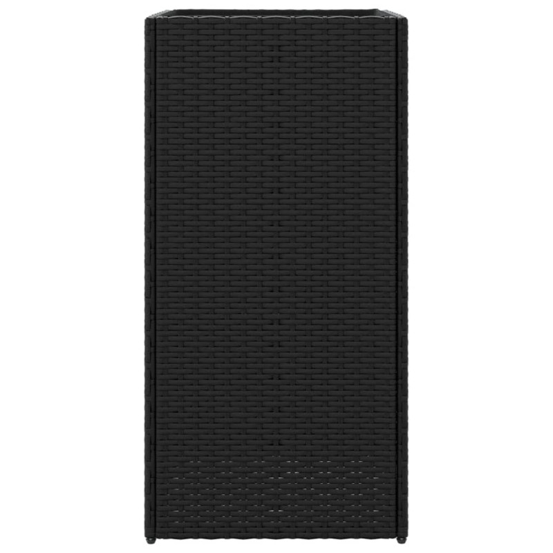 Donica ogrodowa, czarna, 40x40x80 cm, rattan PE