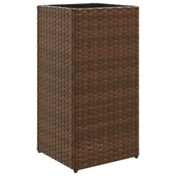 Donica ogrodowa, brązowa, 30x30x60 cm, rattan PE