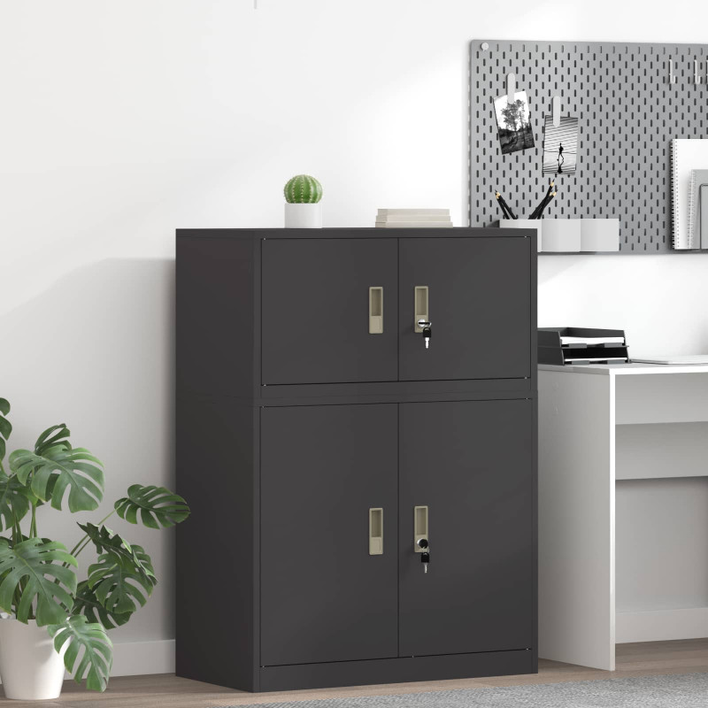 Szafka do przechowywania Czarny 80 x 40 x 40 cm Stal