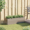 Donica ogrodowa z 3 wkładami, szara, 105x30x32 cm, rattan PE